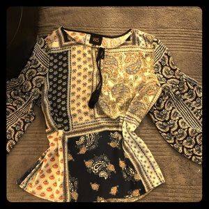 Bohemian hippy polyester blouse.